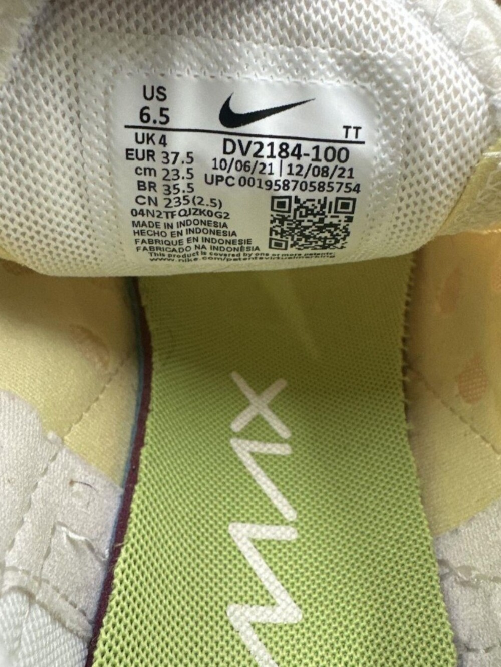 Nike Wmns Air Max 270 'White Yellow Strike' Sneakers Size 6.5 Used Exc - Picture 7 of 8